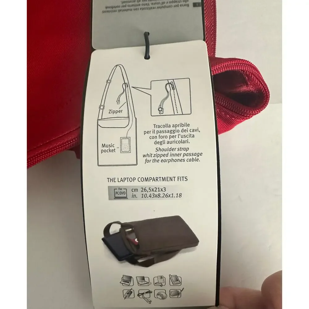 Tucano Finatex Italian Vertical Crossbody / Messenger Bag NWT Perfect for iPad